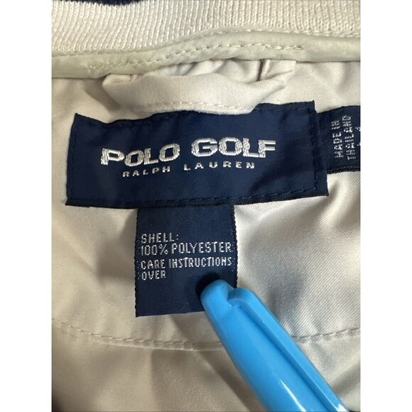 Polo Ralph Lauren Golf Jacket Mens XXL Cream  Vintage Snap Button Windbreaker - Picture 4 of 9